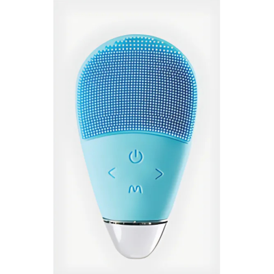 LLM351 Lifelong Facial Cleansing Massager Brush, Waterproof Ultra Hygienic Soft Silicone Face Scrubber (Blue)