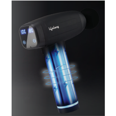 LLGM09 Lifelong Gun Massager Deep Tissue Body Massage Machine with 6 Specialized Heads