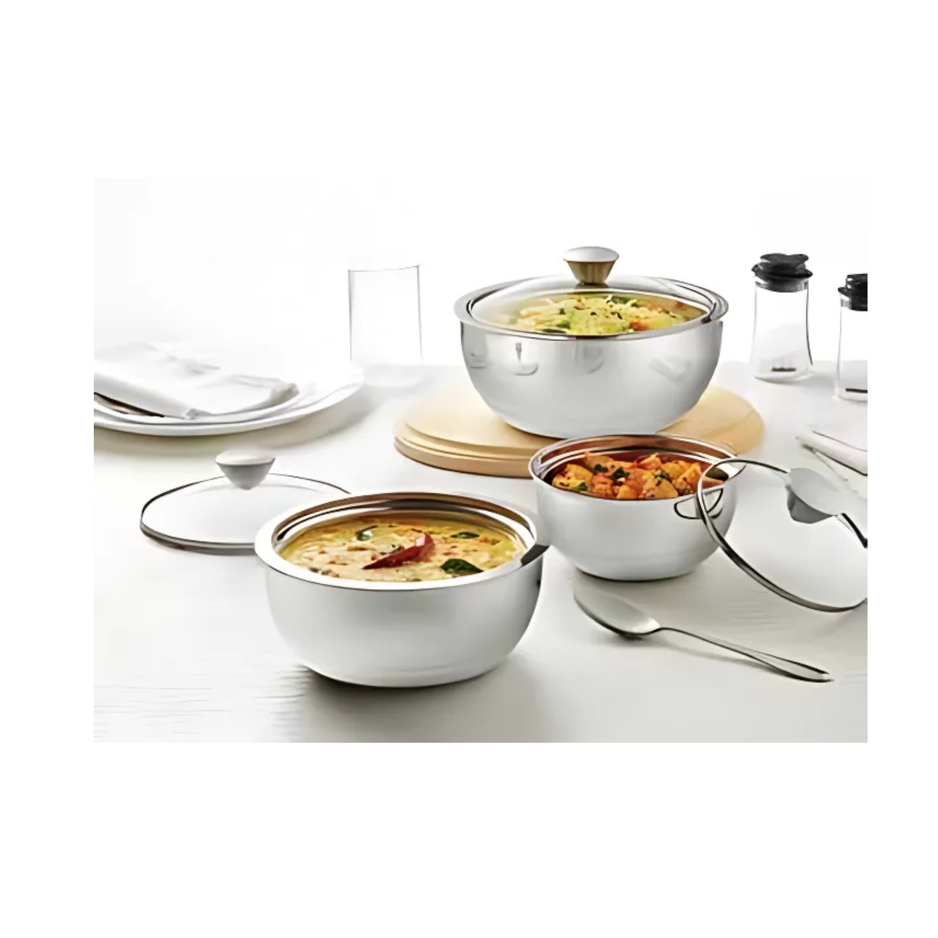 Borosil - SS Insulated Curry Server Of 3