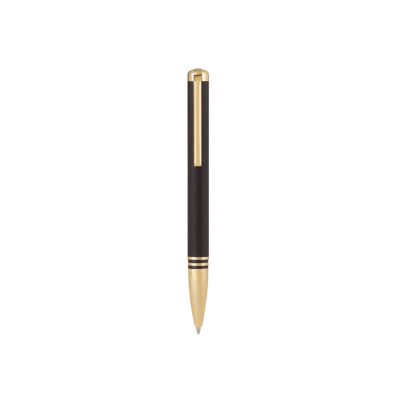 Lapis Bard - Torque Artis Leather Ballpoint Pen - Brown  with Gold Trims